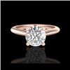 Image 2 : 1.08 ctw VS/SI Diamond Solitaire Art Deco Ring 18K Rose Gold