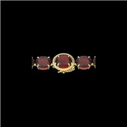 65 ctw Garnet & Micro VS/SI Diamond Bracelet 14K Yellow Gold