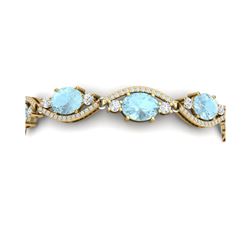 21.6 ctw Sky Topaz & VS Diamond Bracelet 18K Yellow Gold