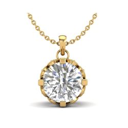 1.5 ctw VS/SI Diamond Solitaire Art Deco Stud Necklace 18K Yellow Gold