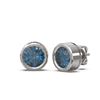 Image 2 : 4 ctw Intense Blue Diamond Earrings 18K White Gold