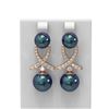 Image 1 : 1.3 ctw Pearl & Diamond Earrings 18K Rose Gold