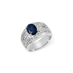 2.44 ctw Blue Sapphire & Diamond Ring 14K White Gold