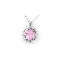 8.68 ctw Kunzite & Diamond Necklace 18K White Gold