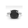 Image 1 : 6.0 ctw Cushion Black Diamond Engagement Designer Ring 14K White Gold
