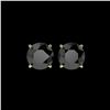 Image 1 : 3.70 ctw Fancy Black Diamond Solitaire Stud Earrings 10K Yellow Gold