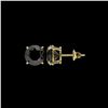 Image 2 : 3.70 ctw Fancy Black Diamond Solitaire Stud Earrings 10K Yellow Gold