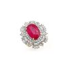 Image 1 : 12.16 ctw Ruby & Diamond Ring 14K Yellow Gold