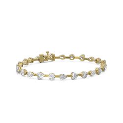 8.75 ctw Mix Cut Diamonds Designer Bracelet 18K Yellow Gold