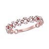 Image 1 : 14kt Rose Gold Round Diamond Twist Stackable Band Ring 1/5 Cttw