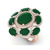 Image 1 : 9.86 ctw Designer Emerald & VS Diamond Ring 18K Rose Gold