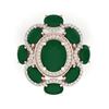 Image 2 : 9.86 ctw Designer Emerald & VS Diamond Ring 18K Rose Gold