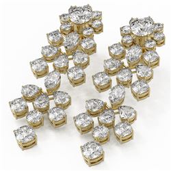 14.92 ctw Mixed Cut Diamond Designer Earrings 18K Yellow Gold