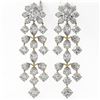 Image 2 : 14.92 ctw Mixed Cut Diamond Designer Earrings 18K Yellow Gold