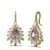 Image 2 : 10.6 ctw Morganite & Diamond Earrings 18K Yellow Gold