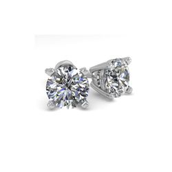 1.53 ctw VS/SI Diamond Stud Designer Earrings 14K White Gold