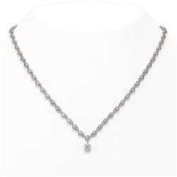 12 ctw Cushion Cut Diamond Designer Necklace 18K White Gold