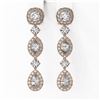 Image 2 : 3 ctw Mix Cut Diamonds Designer Earrings 18K Rose Gold