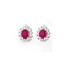Image 1 : 4.44 ctw Ruby & Diamond Earrings 14K White Gold
