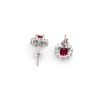 Image 2 : 4.44 ctw Ruby & Diamond Earrings 14K White Gold