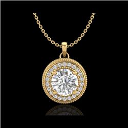 1.25 ctw VS/SI Diamond Solitaire Art Deco Necklace 18K Yellow Gold