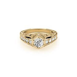 0.65 ctw Certified VS/SI Diamond Antique Ring 18K Yellow Gold