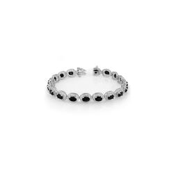 12.0 ctw Blue Sapphire Bracelet 18K White Gold