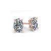 Image 1 : 1.0 ctw Oval Cut VS/SI Diamond Stud Designer Earrings 14K Rose Gold