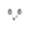 Image 2 : 1.0 ctw Oval Cut VS/SI Diamond Stud Designer Earrings 14K Rose Gold