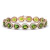 Image 1 : 15.8 ctw Peridot & Diamond Micro Pave Halo Bracelet 10K Rose Gold