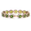 Image 2 : 15.8 ctw Peridot & Diamond Micro Pave Halo Bracelet 10K Rose Gold