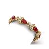 Image 2 : 24.8 ctw Designer Ruby & VS Diamond Bracelet 18K Yellow Gold