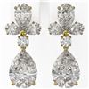 Image 2 : 2.75 ctw Pear Cut Diamond Designer Earrings 18K Yellow Gold