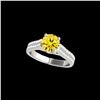 Image 1 : 2.11 ctw SI/I Fancy Intense Yellow Diamond Pave Ring 10K White Gold