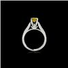 Image 2 : 2.11 ctw SI/I Fancy Intense Yellow Diamond Pave Ring 10K White Gold