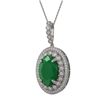 18.25 ctw Emerald & Diamond Victorian Necklace 14K White Gold