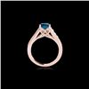Image 2 : 1.5 ctw SI Certified Fancy Blue Diamond Solitaire Ring 10K Rose Gold
