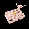 1.40 ctw Citrine & Micro Pave VS/SI Diamond Necklace 14K Rose Gold