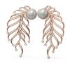 Image 2 : 2.1 ctw Diamond and Pearl Earrings 18K Rose Gold