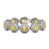 40.37 ctw Canary Citrine & Diamond Victorian Bracelet 14K White Gold