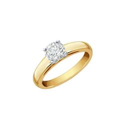 1.0 ctw Certified VS/SI Diamond Solitaire Ring 14K 2-Tone Gold