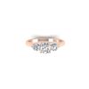 1.37 ctw Certified VS/SI Diamond Art Deco 3 Stone Ring 14K Rose Gold