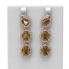 Image 1 : 16.4 ctw Canary Citrine & Diamond Earrings 18K Rose Gold