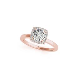 0.9 ctw Certified VS/SI Diamond Halo Ring 18K Rose Gold