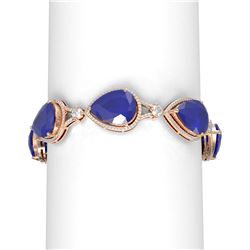 79.53 ctw Sapphire & Diamond Bracelet 18K Rose Gold