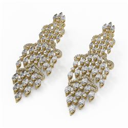 15.32 ctw Marquise Cut Diamond Earrings 18K Yellow Gold