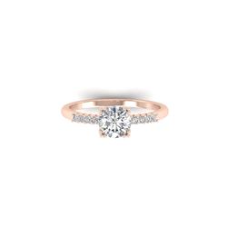 0.93 ctw Certified VS/SI Diamond Art Deco Ring 18K Rose Gold