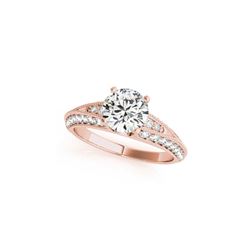 1.33 ctw Certified VS/SI Diamond Antique Ring 18K Rose Gold
