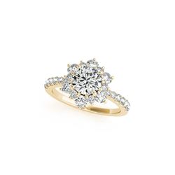 2.19 ctw Certified VS/SI Diamond Halo Ring 18K Yellow Gold