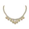 Image 1 : 22.41 ctw Diamond and Pearl Necklace 18K Yellow Gold